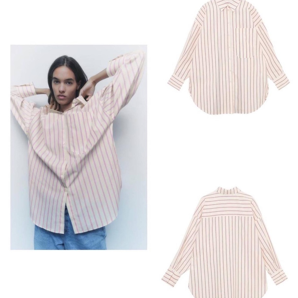 New Zara Stripped Poplin Shirt - NWT